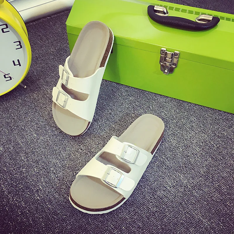 MVP BOY 2019 New fashion Summer Lovers Cork Slippers Men Casual Beach Solid Color Flip Flops Slides Shoe Flat with Size 35-44 |
