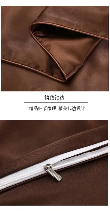 Роскошные шелковые комплекты постельного белья темно коричневого цвета сатин