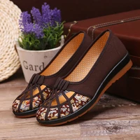 old beijing cloth soles comfortable soft bottom retro middle aged elderly embroidered leisure women shoes national style no 107