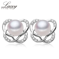 925 sterling silver earrings for womenwedding freshwater natural pearl earrings jewelry for mother birthday present white