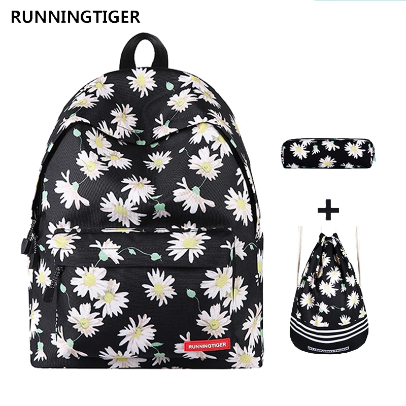 Рюкзак runningtiger для женщин комплект из 3 предметов школьные сумки подростков