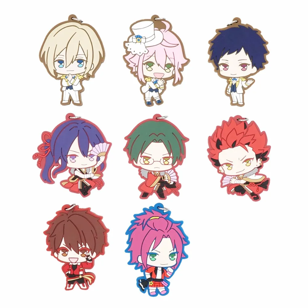 Резиновый брелок для ключей Ensemble Stars Anime Hibiki Wataru Eichi Tori Himemiya Hasumi Keito Kiryu Kuro Souma