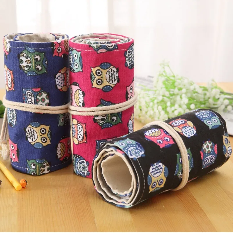 Чехол для карандашей с 72 отверстиями школьный холщовый рулонный чехол