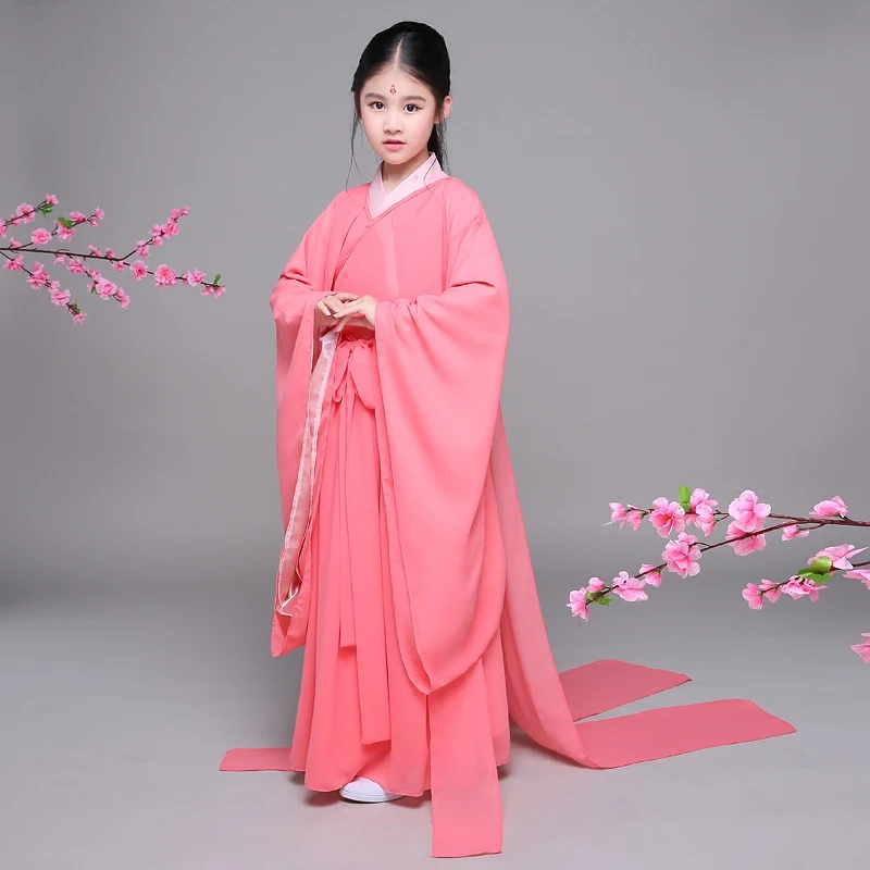 

New Traditional Elegant Hanfu Girls Costume Chinese Ancient Costume Princess Fairy Folk Dance Ancient Costumes for Girls