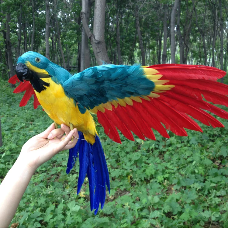 

big wings parrot toy polyethylene & furs simulation colourful bird model gift about 45cm