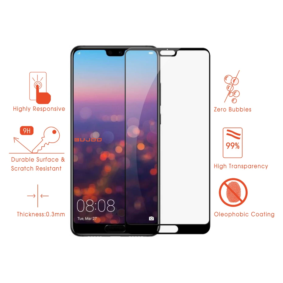 Закаленное стекло для Huawei P20 Pro 9H 100% оригинал полное покрытие 2.5D 0 3 мм | Мобильные