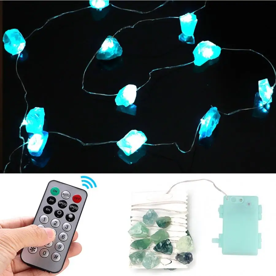 20LED струнный светильник s вечерние Свадебные Рождественские лампы натуральный флюорит медный провод без батареи декоративный светильник
