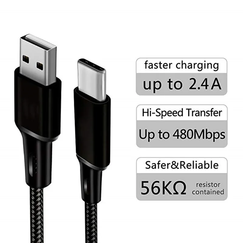 Кабель USB Type C для быстрой зарядки Samsung S10 S9 USBC кабель c One Plus 5 6 6t Xiaomi Mi 9 8 Redmi note 7