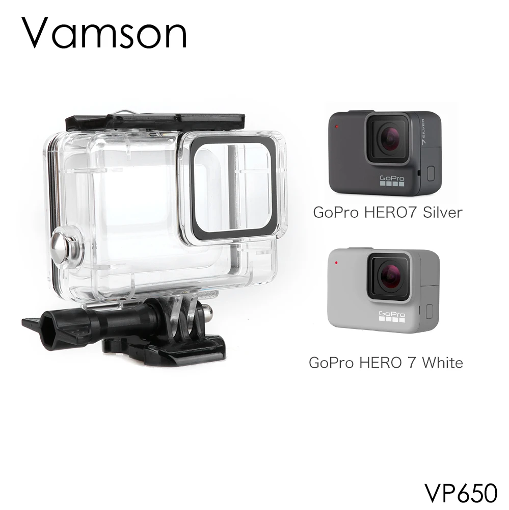 Vamson водонепроницаемый чехол для дайвинга защитный корпус для GoPro Hero 7 белый/серебристый аксессуары для камеры 60 m-VP650
