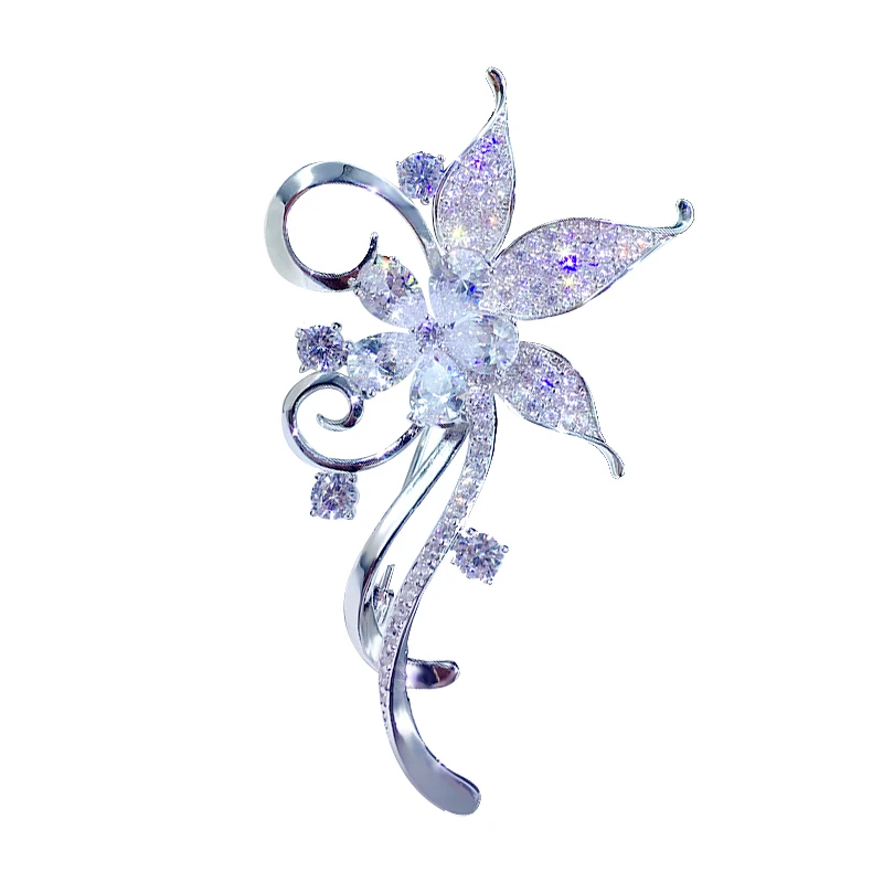 Traje de gama alta circon broche cuello aguja hebilla abrigo chaqueta pin Аксессуары