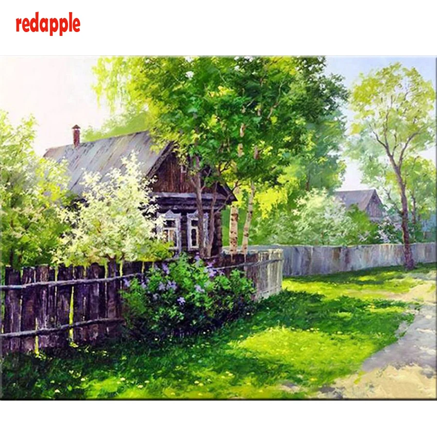 

5d DIY Nature Village House picture of rhinestone diamond painting cross stitch kits diamond embroidery mosaic sale crafts art