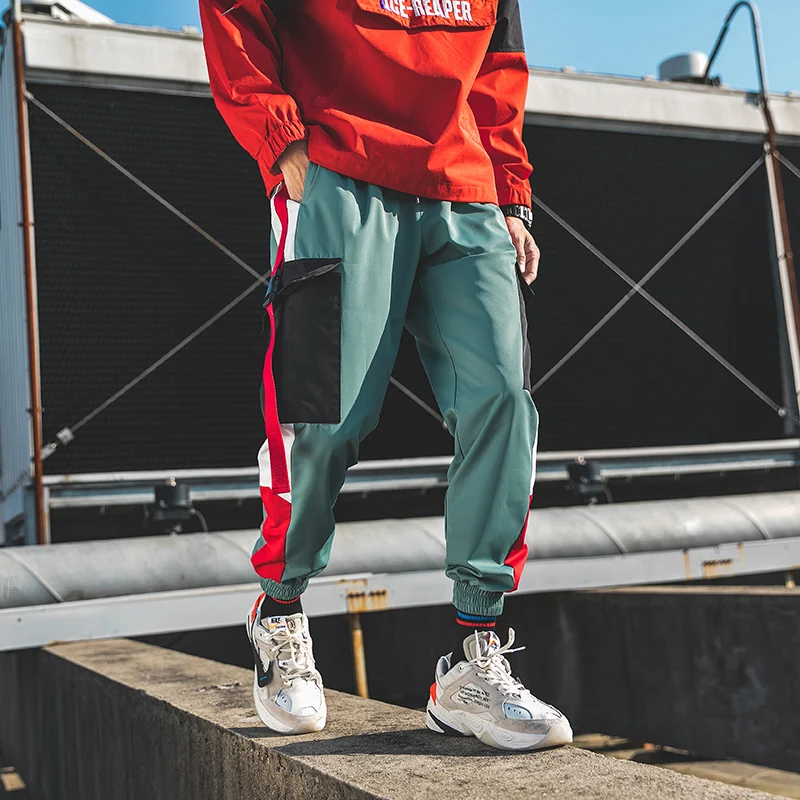 2019 Newest Spring Men Streetwear Mens Joggers Baggy Pants Male Harem Side Ribbon Trousers Drop Shipping ABZ228 | Мужская одежда
