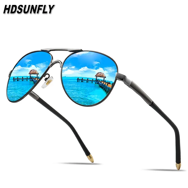 HDSUNFLY Винтаж поляризационные мужские классические солнцезащитные очки бренд