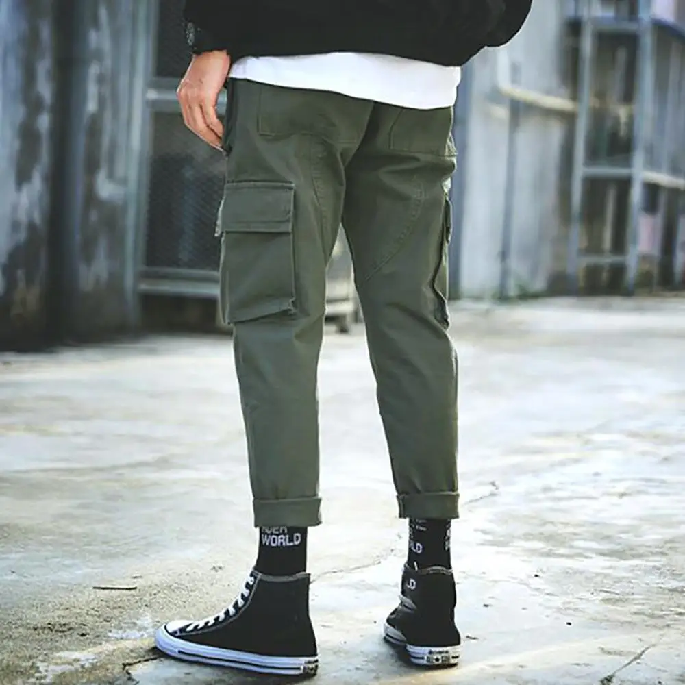 

Men's Summer Cargo Pants New Style Fashion Overalls Casual Pure Color Comfortable Trousers Streetwear 2019 Male Clothes Outdoor