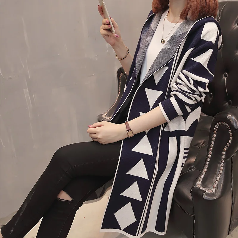 7760 (no. 4 in 1 room 5) to film a new geometry into color hooded long knitted cardigan 60 |