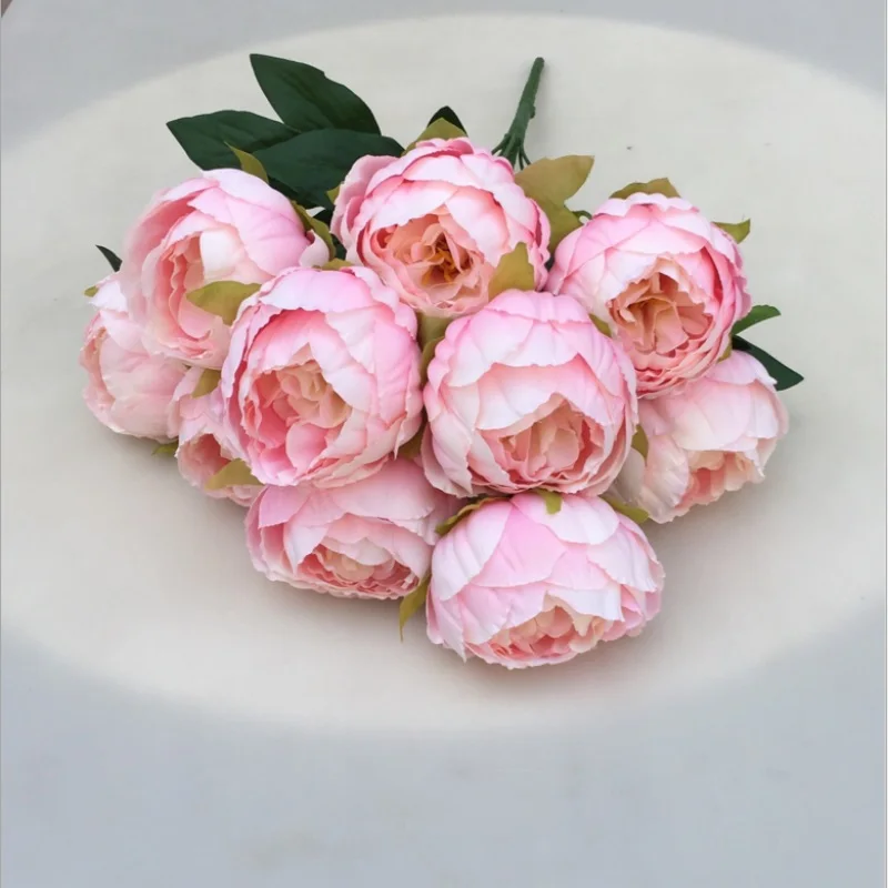 Высококачественные винтажные европейские искусственные шелковые цветы с 10