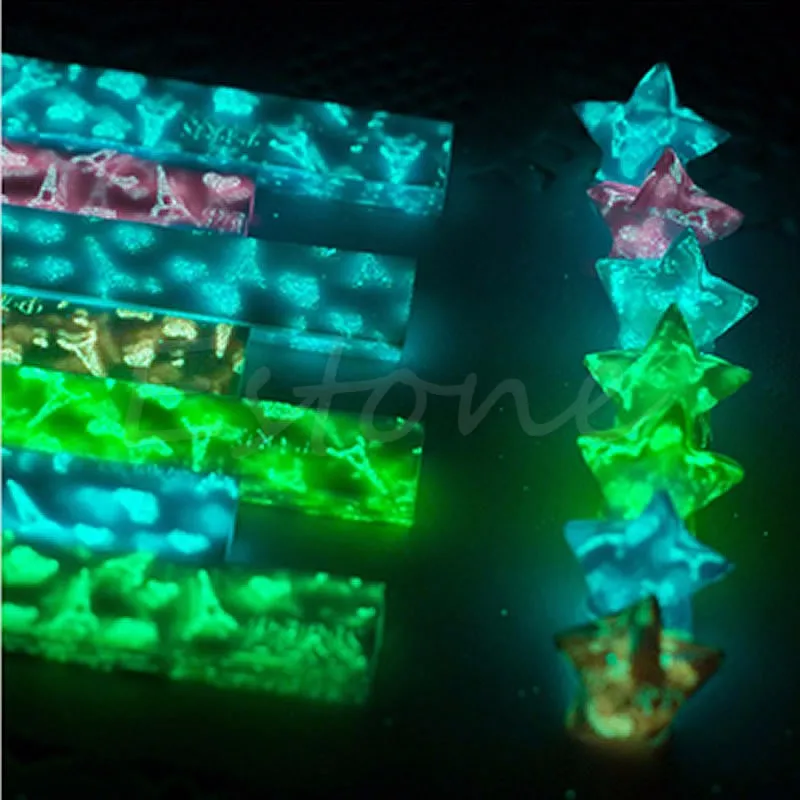 90 Светящиеся в темноте счастливые звезды оригами складные пластиковые полосы