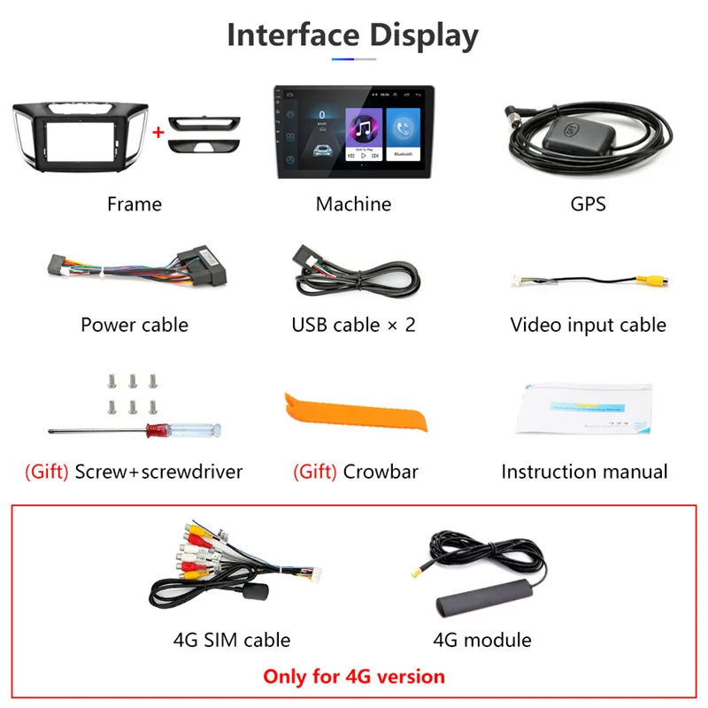 Jansite 10 &quotAndroid автомобильный gps Мультимедийный проигрыватель для hyundai Creta 2015 2018 wifi 4G