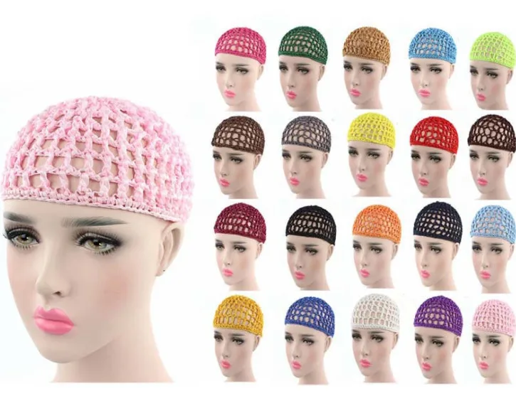 100 шт. женская мягкая вискозная сетка для волос вязаная крючком шапка