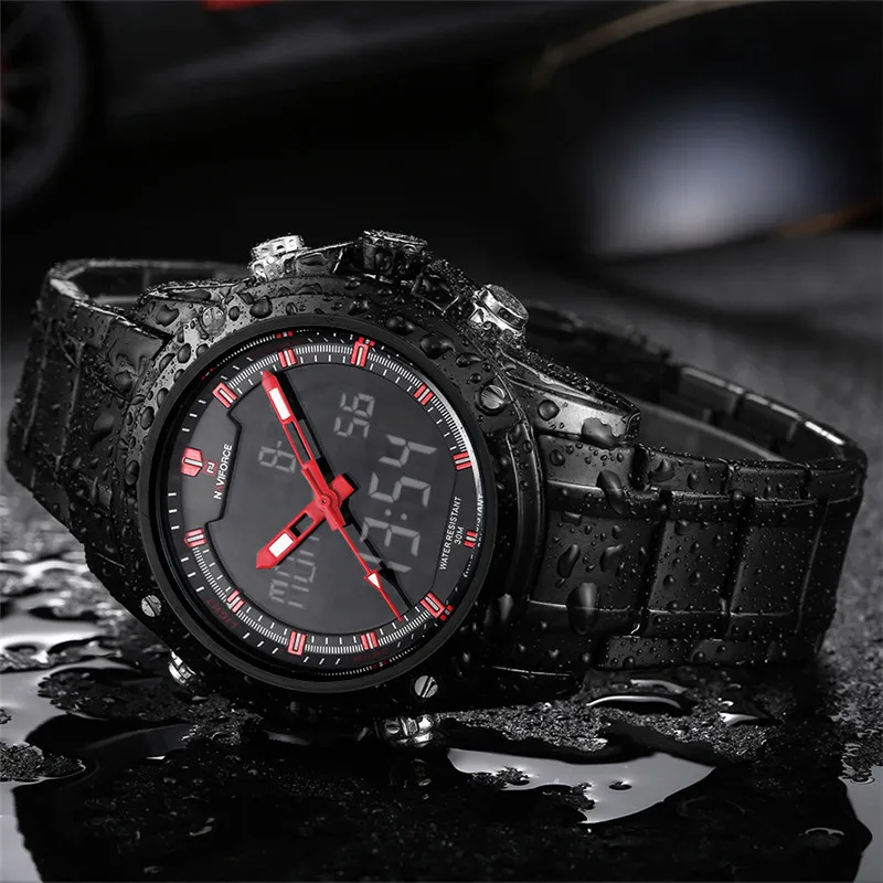 Часы NAVIFORCE Мужские Цифровые Спортивные брендовые Роскошные армейские аналоговые