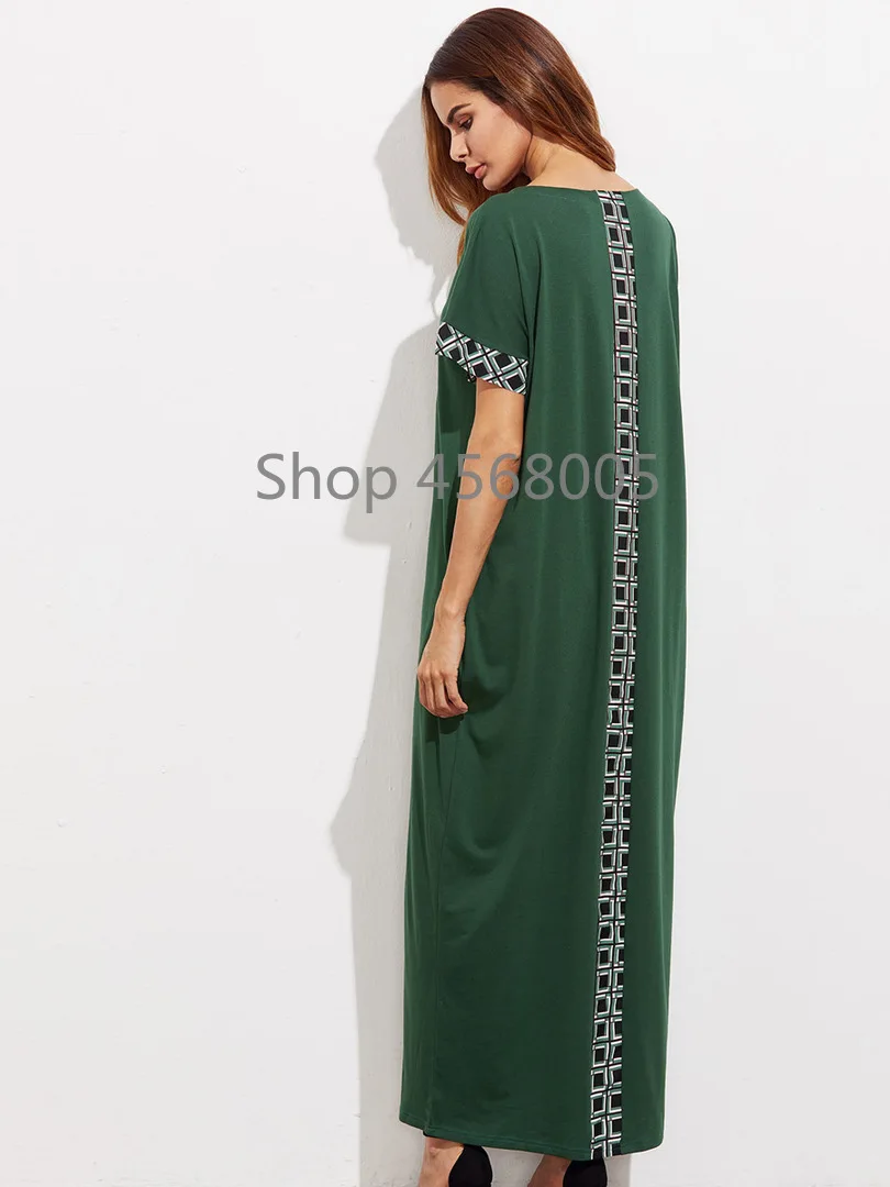 Мусульманское abaya вышивка Женская Макси Летнее Длинное Платье Роба Арабский