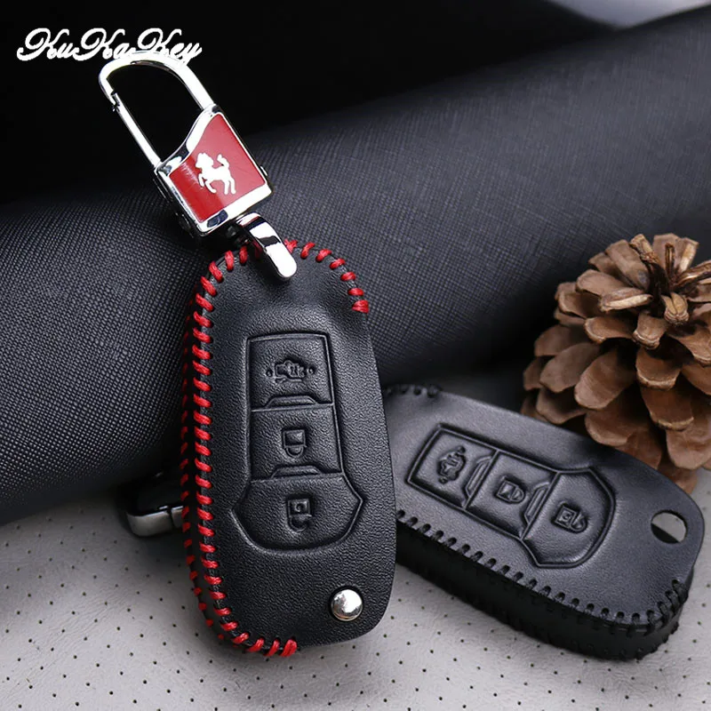 KUKAKEY кожаный чехол для автомобильного ключа Ford Focus 3 2 Mk2 Fiesta Mondeo Mk3 Kuga C Max Защитная