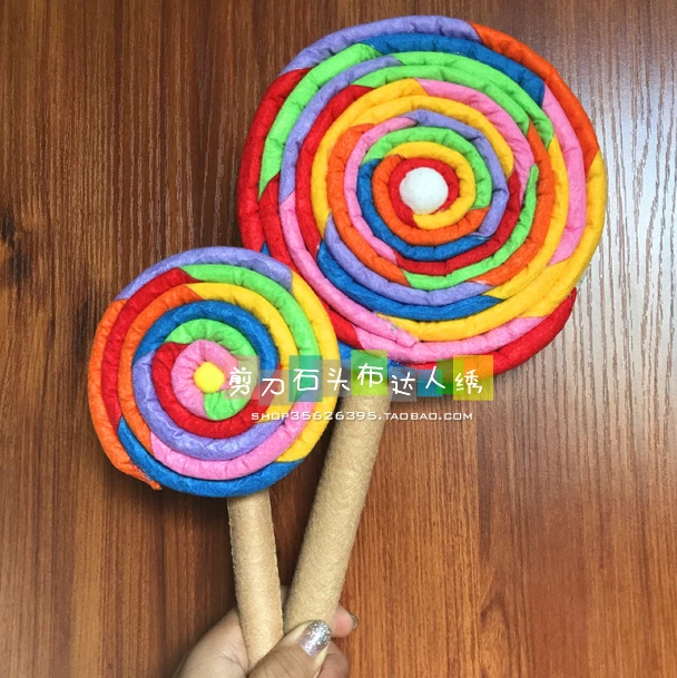 

DIY large lollipop wave plate candy Fabric Felt kit Non-woven cloth Craft DIY Sewing set Handwork Material DIY needlework JDSTB