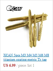 Винтовой кран XCAN HSS из стали с титановым покрытием, спиральный метрический резьбовой кран M2/M2.5/M3/M3.5/M4/M5/M6, ручной кран TR