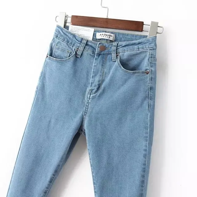 2020 autumn new arrival women vintage high waist skinny pencil pants stretch sexy slim jeans brand casual washed denim trousers | Женская