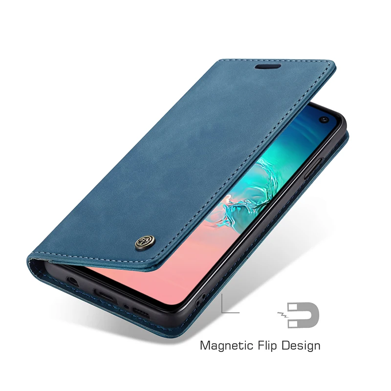 Роскошный Магнитный кожаный чехол для телефона, сумки для samsung S8 S9 S10 Note10 Plus 5G, винтажный флип-чехол для телефона Galaxy A30 A40 A50 A70