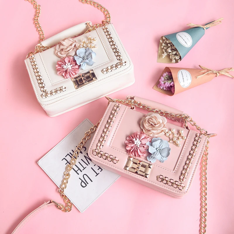 Миниатюрные женские сумочки сумки на цепочке с цветами от известного бренда