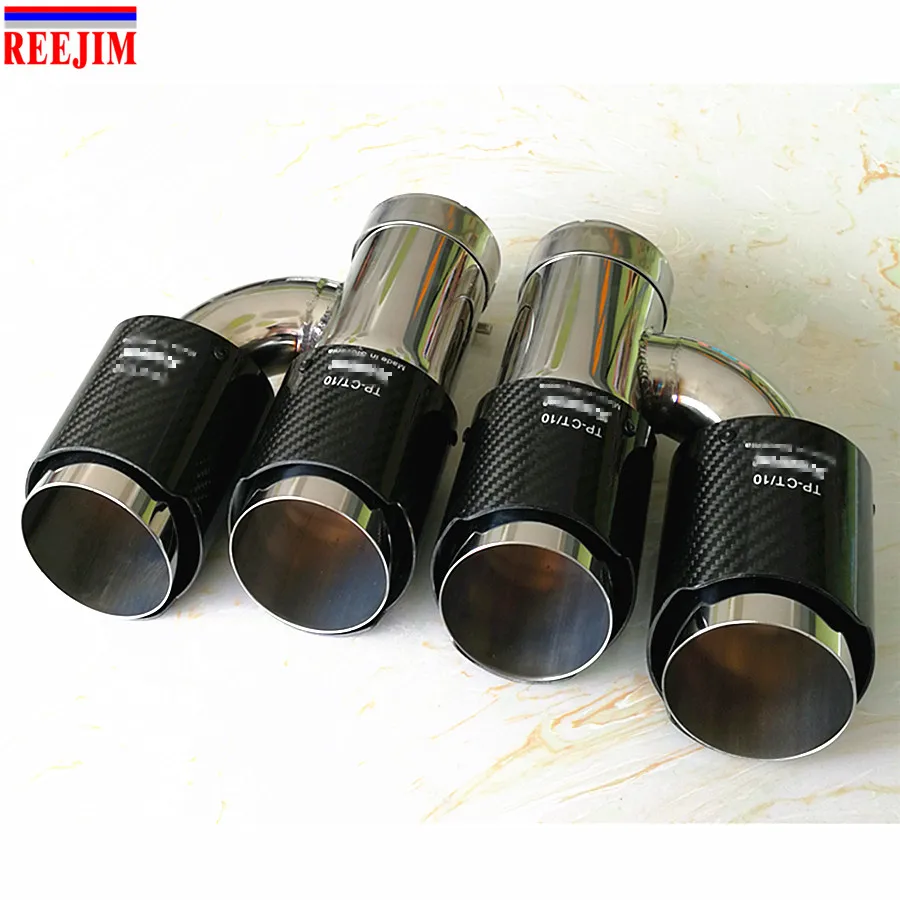 Двойной нержавеющая akrapovic выхлопная насадка из углеродного волокна Выхлопной