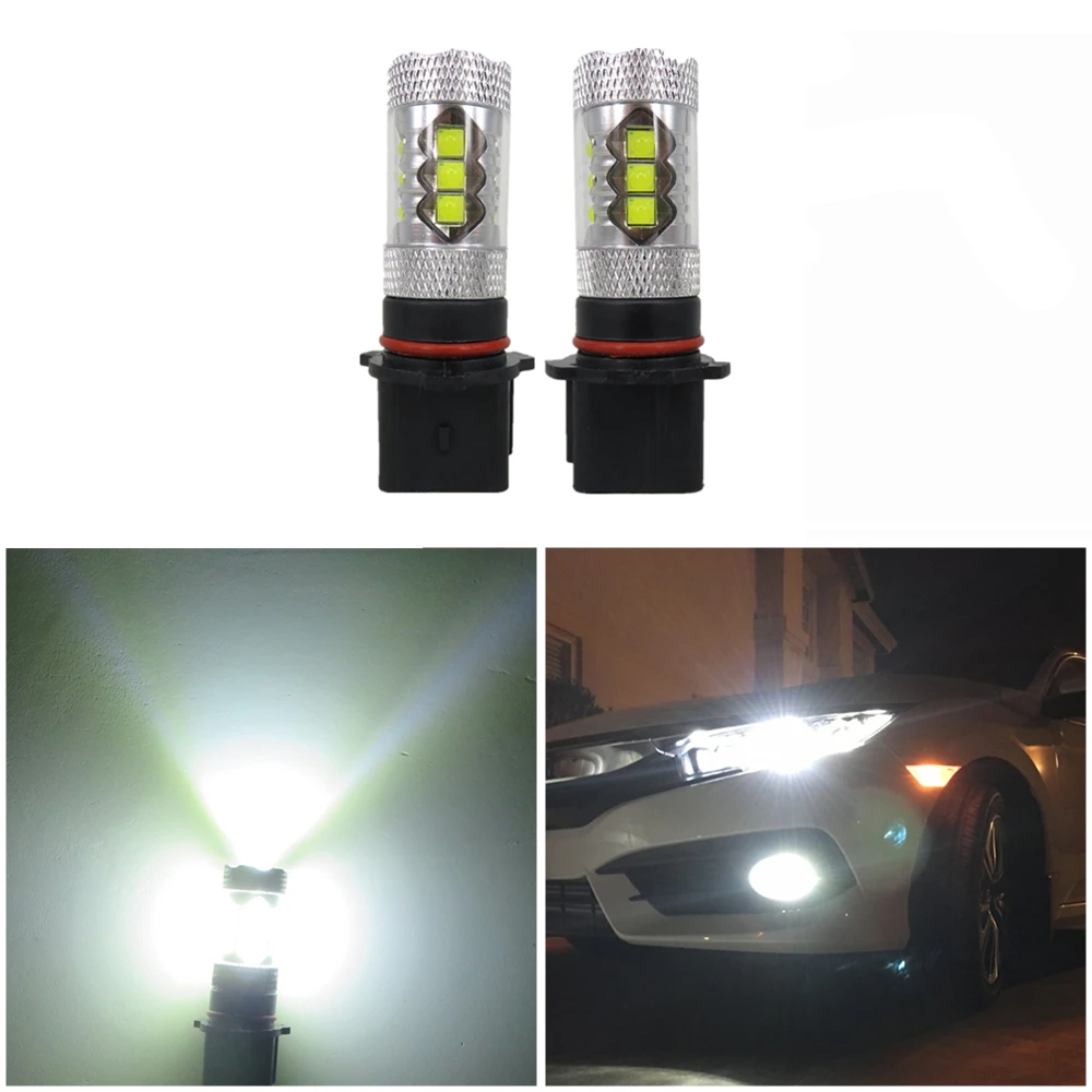 WLJH 2x Белый 80 Вт 1200Lm 12v 30v P13W лампы автомобиля светодиодный светильник дневного