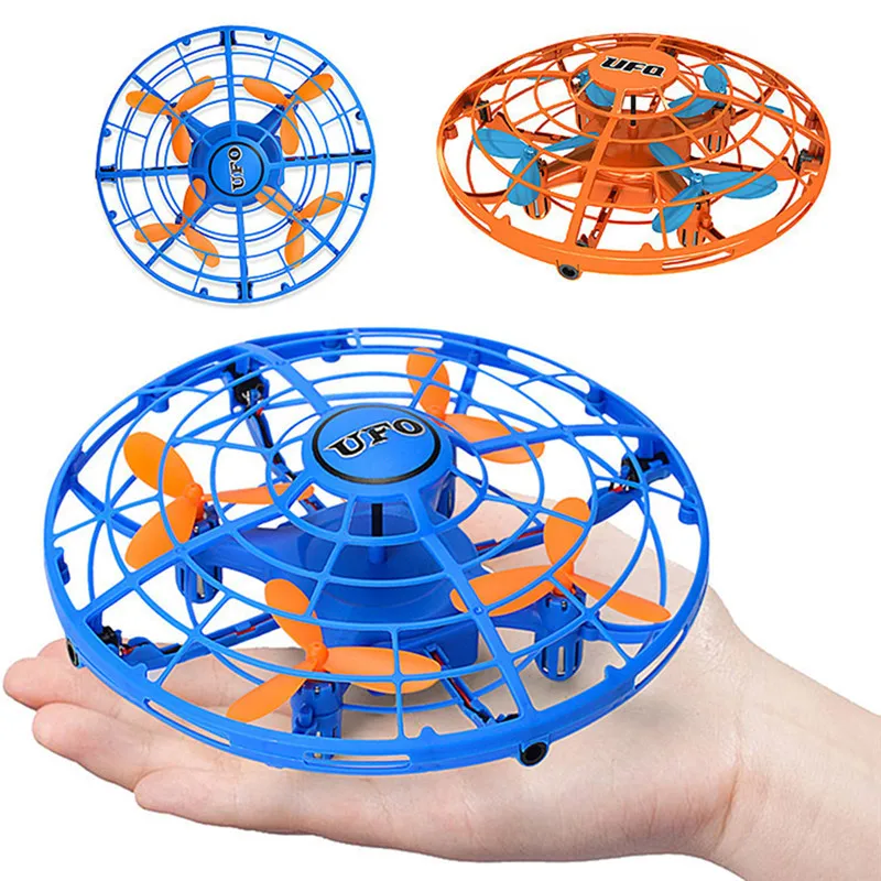 

Funny Hand Controlled Flying Ball Four Axis Mini Aircraft Interactive Infrared Induction 360 Rotating Shinning LED Lights Toys