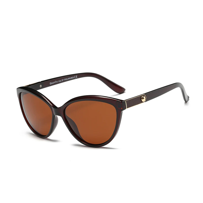 C3 Brown Brown Женские поляризационные солнцезащитные очки Pro Acme формы "кошачий" глаз в стиле ретро, элегантные солнцезащитные очки для вождения, очки для женщин, PB1223 - Цвет линз: C3 Brown Brown