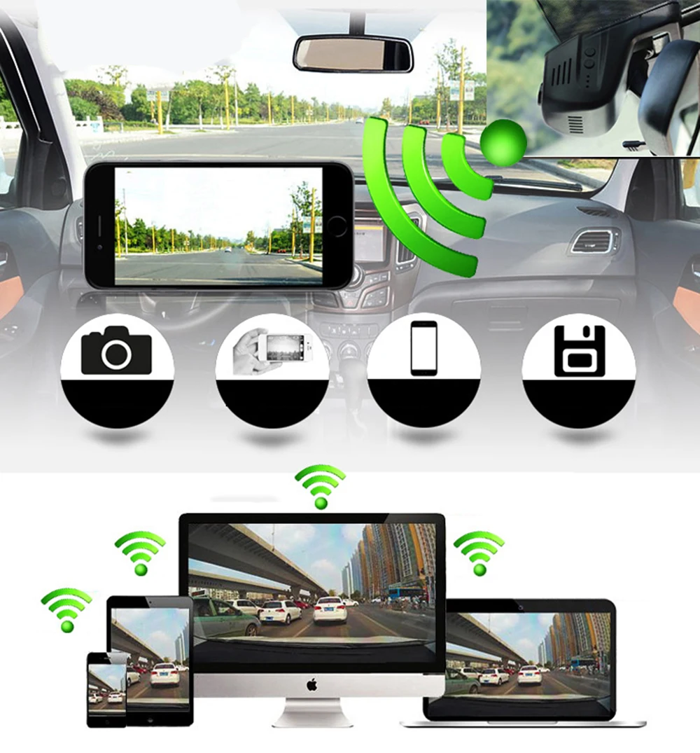 Jabriel скрытая Wi-Fi мини-автомобильная Камара 17" широкоугольный Wifi видео рекордер мини-камера Авто двойной видеорегистратор 2 видеорегистратора HD 1080P Автомобильный видеорегистратор