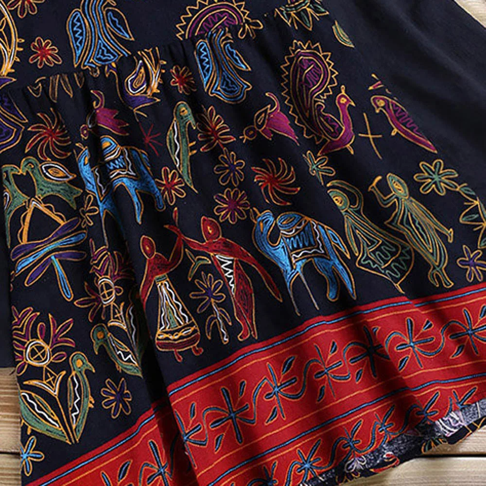 

Boho Women Casual Blouses Shirts Ladies National Style Loose Cotton Linen Long Tops moda 2019 Plus Size