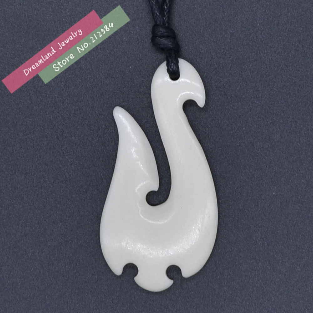 Бесплатная доставка 1 шт. Гавайская резная ручная работа бычья кость рыболовный