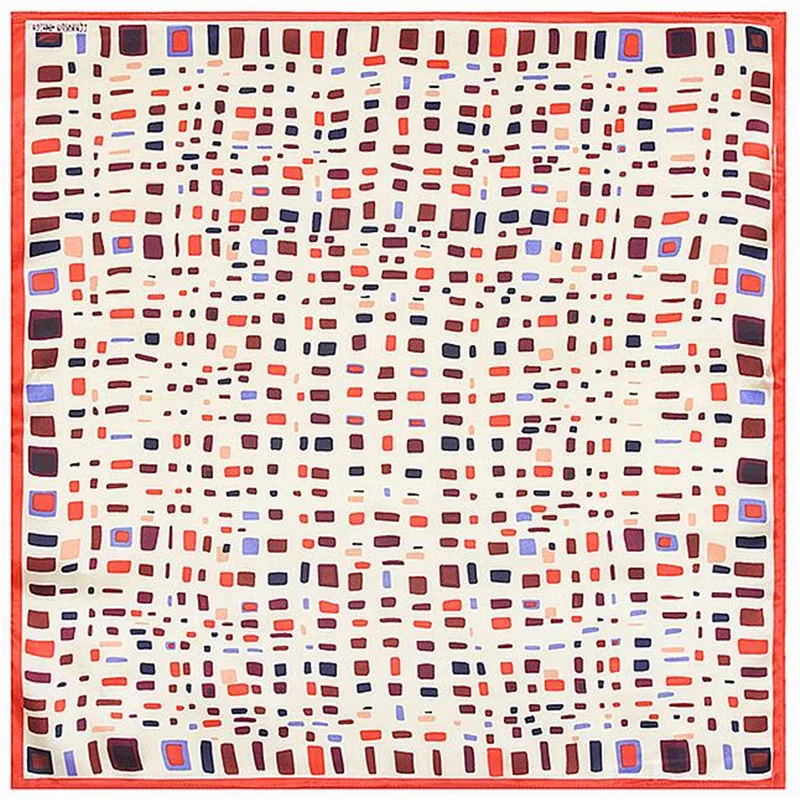 New 60x60cm Spring Style Silk Scarf Women Geometric Dot Pattern NeckerChief Bandana Large Square Lady Gift |