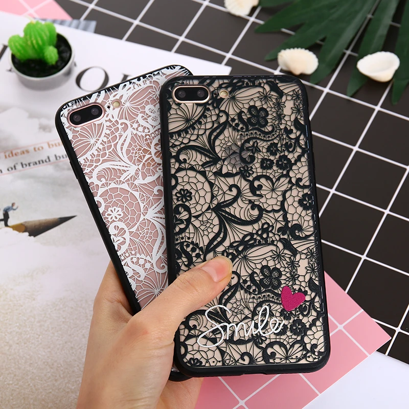 Lace Flower Hard TPU+PC Cases for IPhone XR Case Iphone XS MAX X 8 7 6 6S Plus 5 5S SE Lady Girl Cover Couple Models |