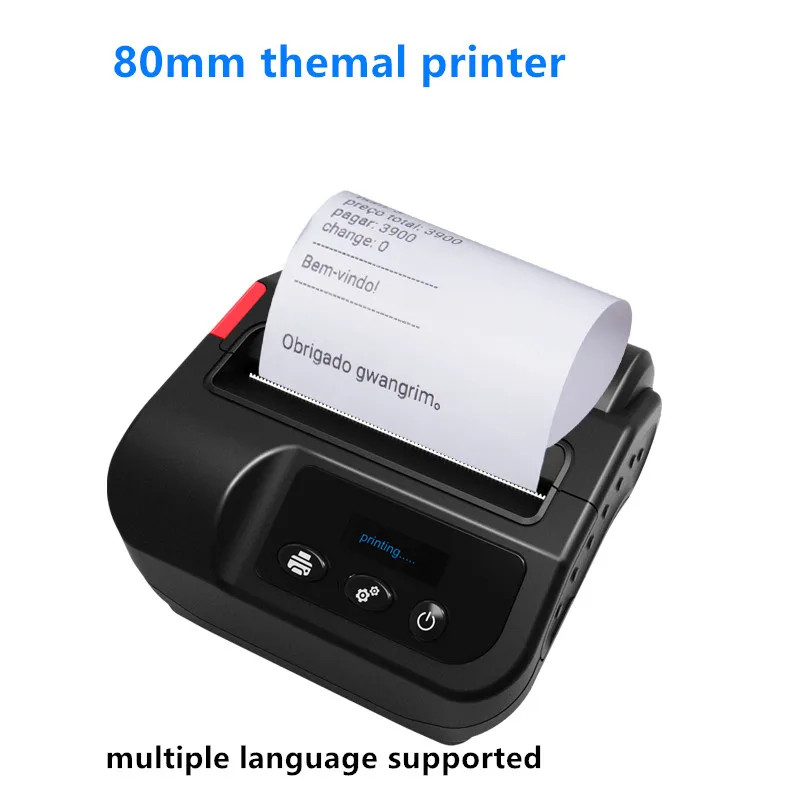 Принтер bluetooth 80 мм Термальный чековый принтер штрих код qr магазин этикеток мини