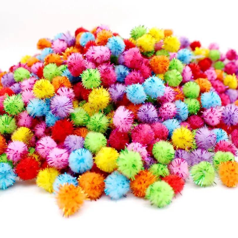 Блестящий плюшевый помпон, 200 шт.