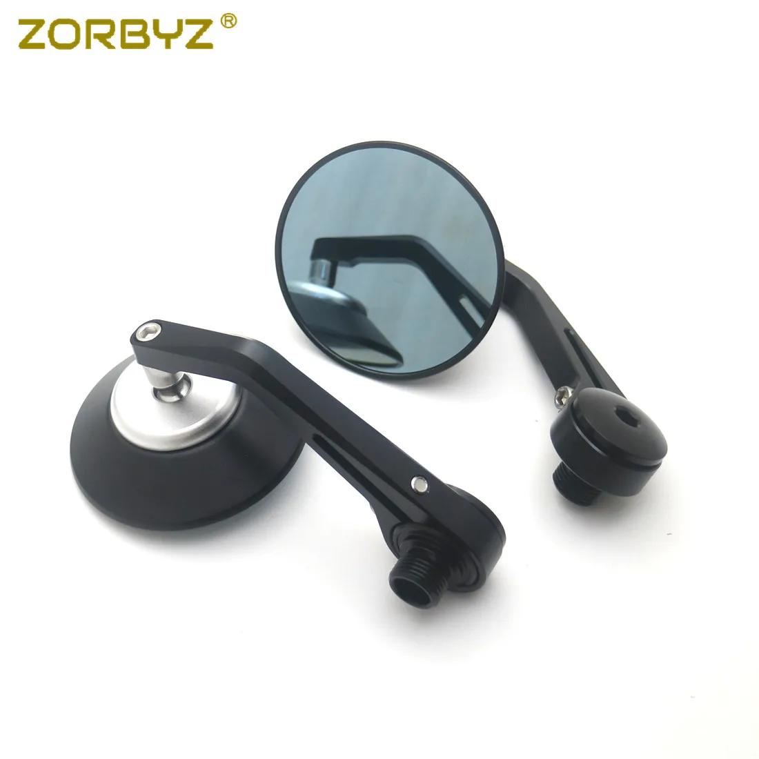ZORBYZ 1 Пара ЧПУ алюминиевые круглые боковые резьбовые внутренние зеркала для руля