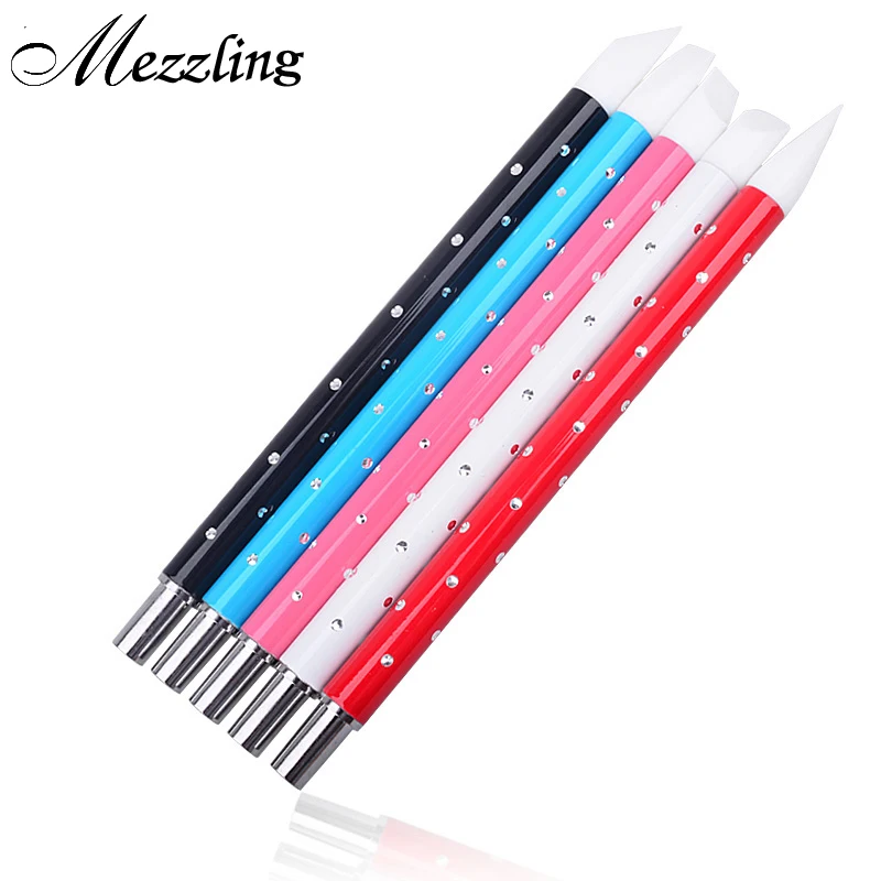 

New 5pcs/set Nail Art Emboss Printing Carving Polish Brush Pen Sculpture Soft Silicone DIY Beauty Nail Decoration Tools