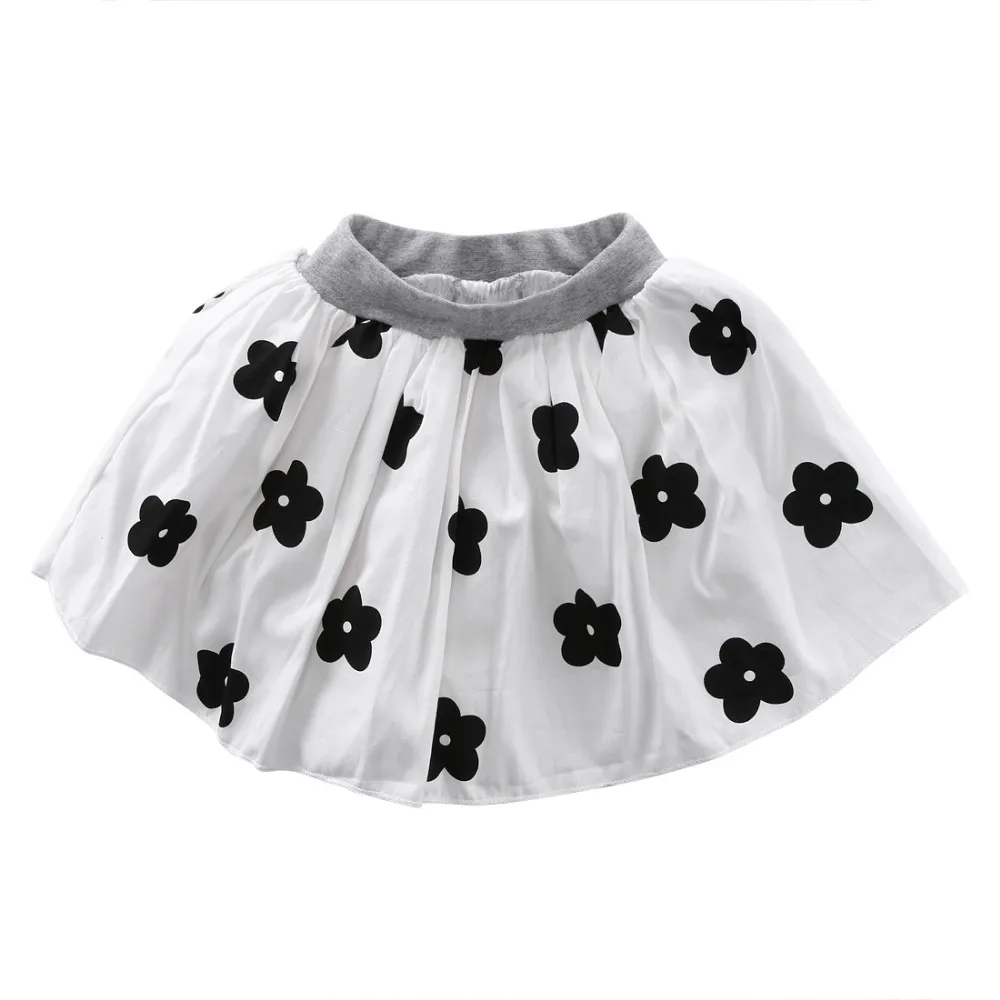 girls clothes summer 2018 Baby Girls Black Short Sleeve T Shirt+ Floral Skits Dress 2pcs Clothes Outfits Set | Мать и ребенок