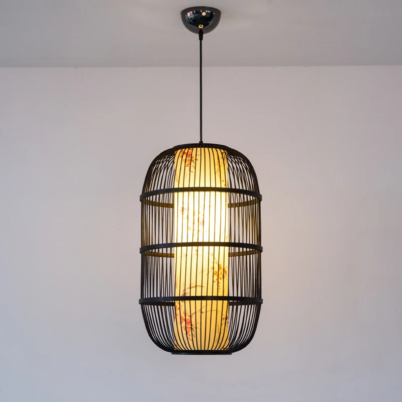 

New Chinese Birdcage Pendant Lights Retro Cafe Restaurant Corridor Solid Wood Pendant Lamp Home Decor Hanging Lighting Fixtures