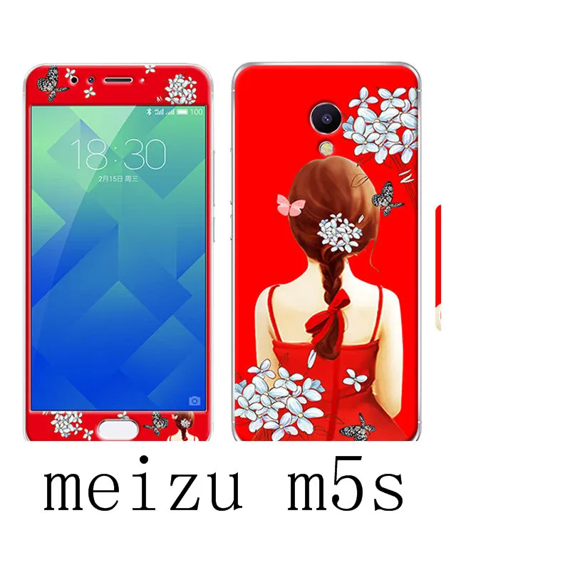 colors as photo Meizu m5s чехол 360 градусов защитный ТПУ чехол+ цветной Интегрированный чехол из закаленного стекла для meizu m5s meilan 5S(5,") бренд#3088 - Цвет: colors as photo