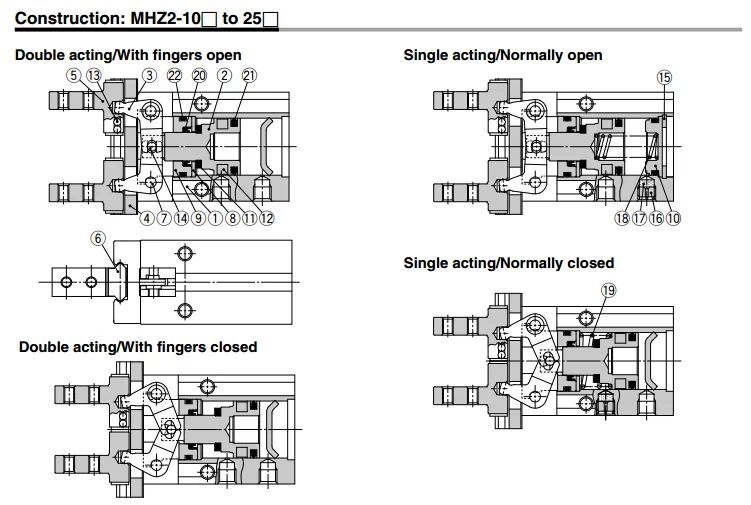 MHZ2L-10S MHZ2-10C MHZ2-10CM MHZ2-10D MHZ2-10S MHZA2-6S1H MHZA2-6S детали пневматики SMC палец цилиндра