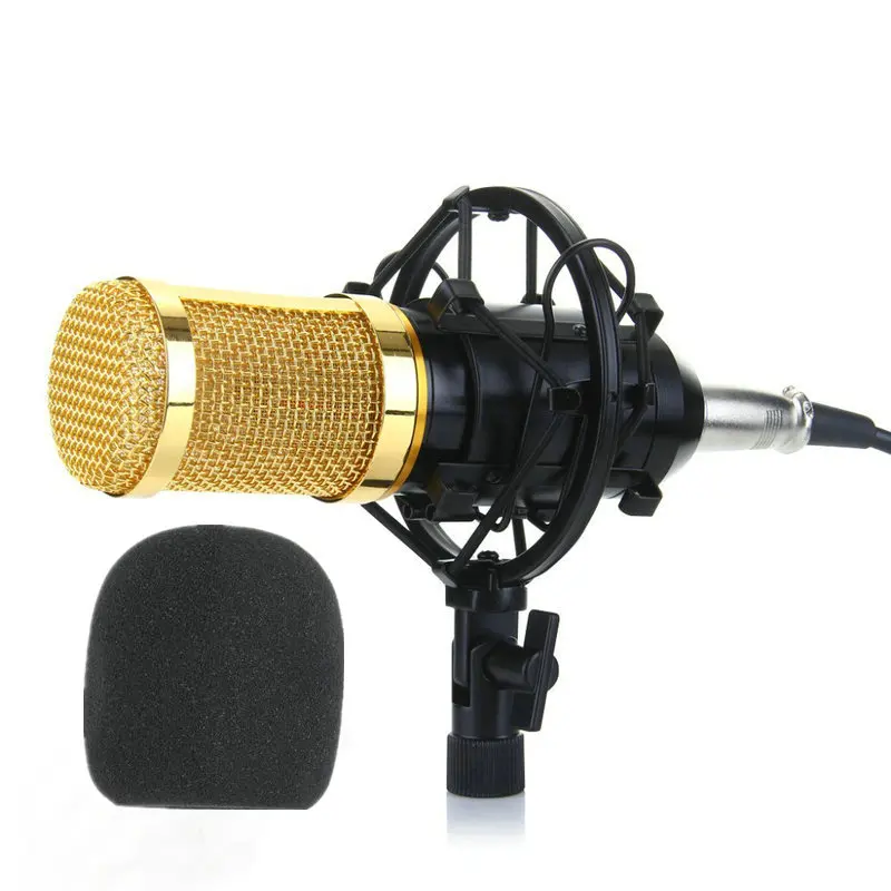 

BM-800 Professional 3.5mm Wired Sound Recording Condenser Microphone With Shock Mount for Radio Braodcasting Computer