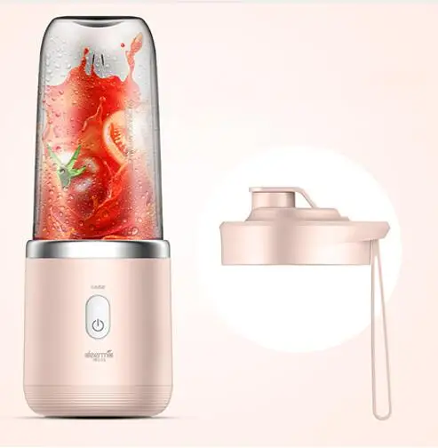 Розовый Xiaomi Deerma 400 мл портативная электрическая соковыжималка, блендер, автоматическая многофункциональная USB перезаряжаемая чашка-миксер для сока для маленьких девочек - Цвет: Розовый